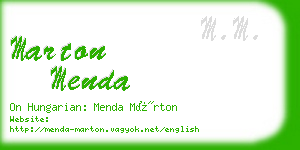 marton menda business card